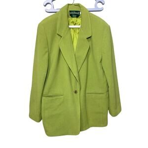 Women's Harve Benard By Benard Holtzman Wool Blazer Lime Green Size 14